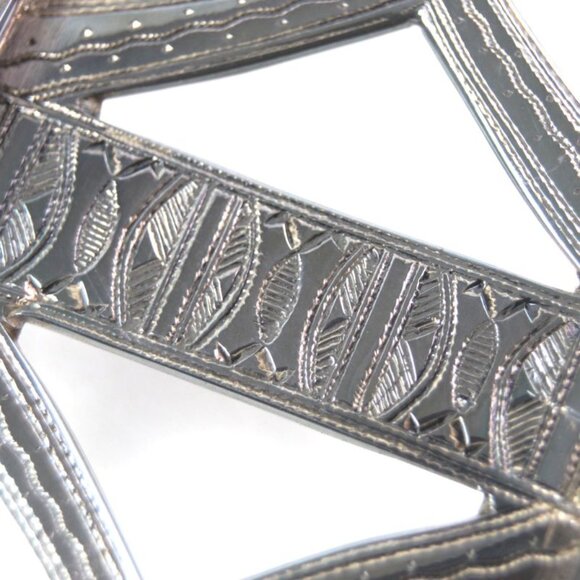 Hermes Touareg Hand Engraved Design Chrome Color Leather Use Belt Buckle SV 925 main image 5